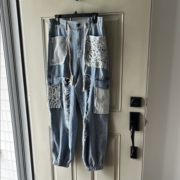 POL Denim - POL Blue Boyfriend Patchwork Jeans